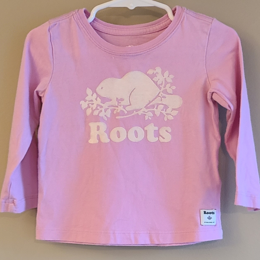 Baby Roots light pink long sleeved tee shirt